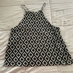 Black and white H&M ikat patterned tank top